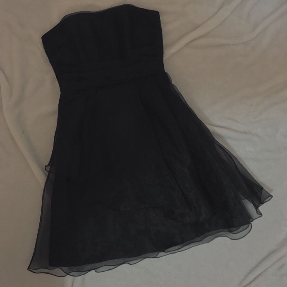 David’s Bridal Black Strapless Dress